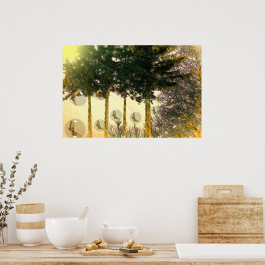 Poster Papillons dans une bulle (Cuisine)