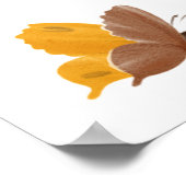 Poster Papillons d'aquarelle Mariage de feuillage vert (Coin)