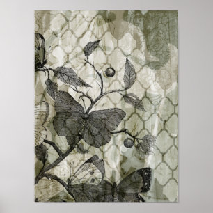 Poster Papillons d'arabesque I