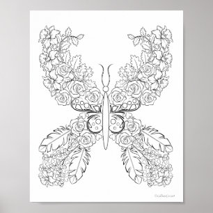 Poster Papillons de beurre #9 de la série de coloriage