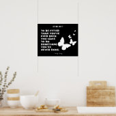 Poster Papillons de fitness Motivation : Noir Blanc 005 (Cuisine)