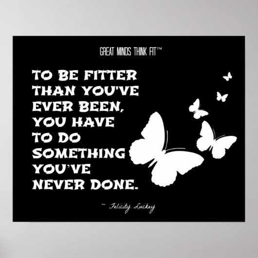 Poster Papillons de fitness Motivation : Noir Blanc 005 (Devant)