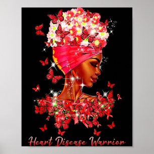 Poster Papillons de guerrières cardiaques Femmes Maladie 