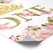 Poster Papillons de la Couronne rose Floral haut-fauteuil (Coin)