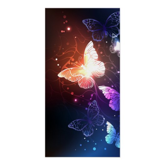 Poster Papillons de nuit lumineux (Devant)