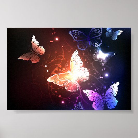 Poster Papillons de nuit lumineux (Devant)