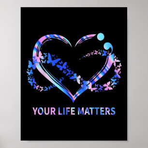 Poster Papillons de sensibilisation au suicide de votre v
