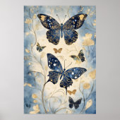 Poster Papillons de style japonais, (Devant)