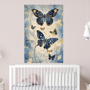 Poster Papillons de style japonais,