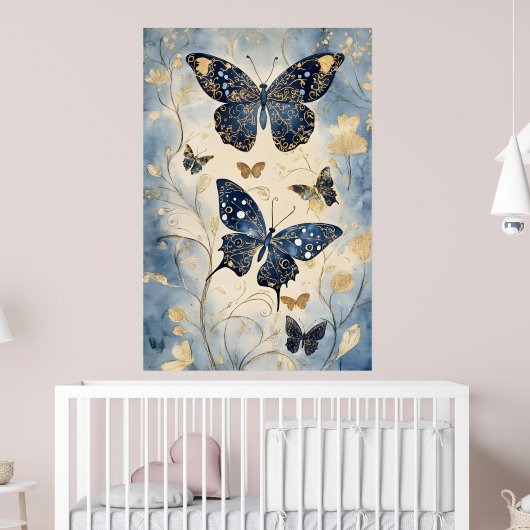 Poster Papillons de style japonais, (Pépinière 2)