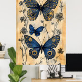 Poster Papillons de style japonais, (Bureau à domicile)
