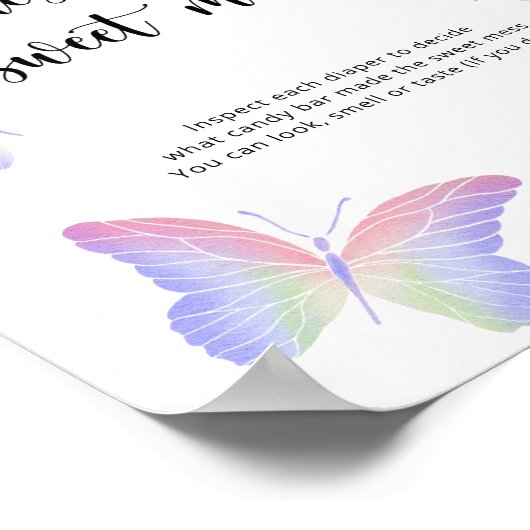 Poster Papillons - devinez le jeu de la pagaille douce (Coin)