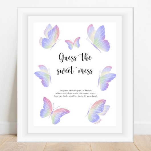 Poster Papillons - devinez le jeu de la pagaille douce