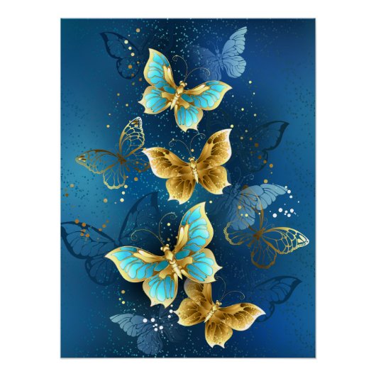Poster Papillons dorés (Devant)