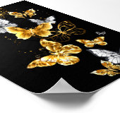 Poster Papillons dorés et blancs (Coin)