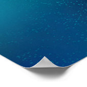 Poster Papillons dorés sur fond bleu (Coin)