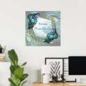 Poster Papillons du Paradis/Tropical Turquoise Splash (Bureau à domicile)