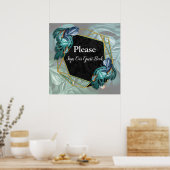 Poster Papillons du Paradis/Tropical Turquoise Splash (Cuisine)