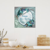 Poster Papillons du Paradis/Tropical Turquoise Splash (Cuisine)