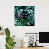 Poster Papillons du Paradis/Tropical Turquoise Splash (Bureau à domicile)