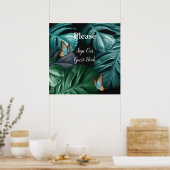 Poster Papillons du Paradis/Tropical Turquoise Splash (Cuisine)