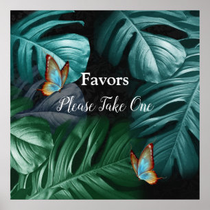 Poster Papillons du Paradis/Tropical Turquoise Splash