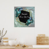 Poster Papillons du Paradis/Tropical Turquoise Splash (Cuisine)