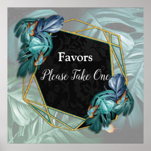 Poster Papillons du Paradis/Tropical Turquoise Splash