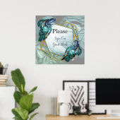 Poster Papillons du Paradis/Tropical Turquoise Splash (Bureau à domicile)