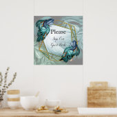 Poster Papillons du Paradis/Tropical Turquoise Splash (Cuisine)