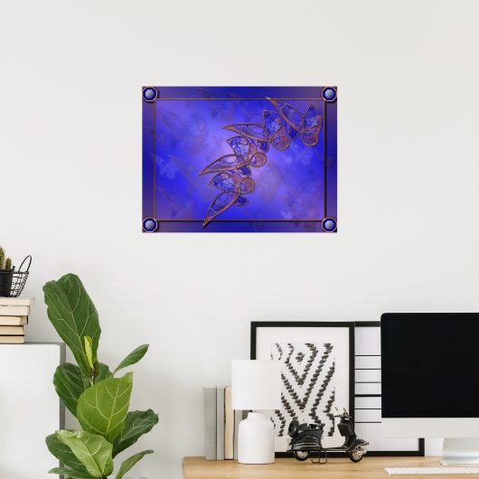 Poster Papillons en cuivre Imprimer (Bureau à domicile)