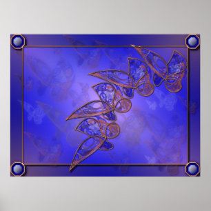 Poster Papillons en cuivre Imprimer
