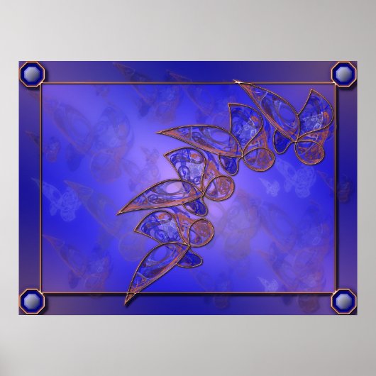 Poster Papillons en cuivre Imprimer (Devant)