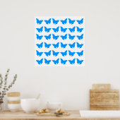 Poster Papillons en gras bleu clair (Cuisine)