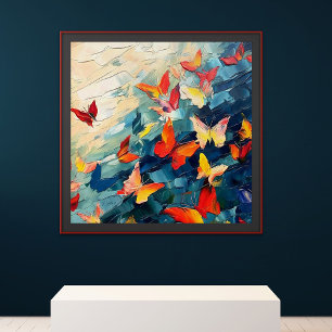 Poster Papillons en mouvement – Vol abstrait expressif