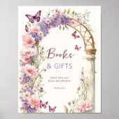 Poster Papillons enchantés baby shower signe cadeau (Devant)