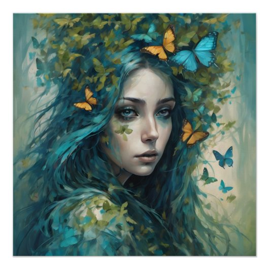 Poster Papillons et bleus série 3 (Devant)