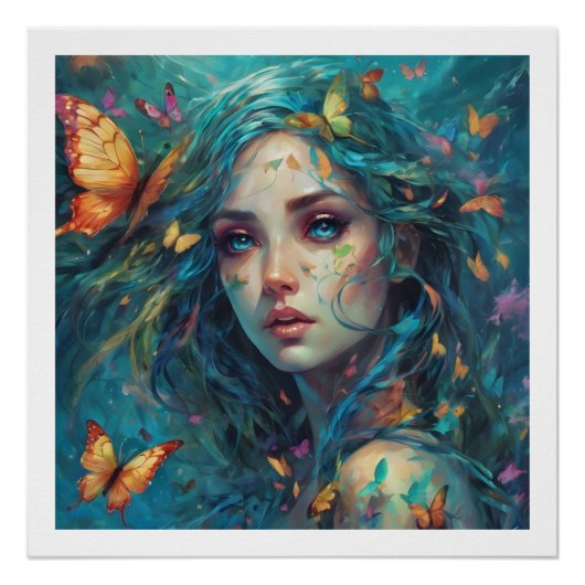 Poster Papillons et bleus série 6 (Devant)