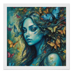 Poster Papillons et bleus série 8