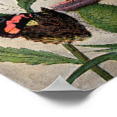 Poster Papillons et chardon (Coin)