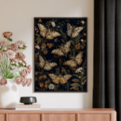 Poster Papillons et fleurs botaniques vintage