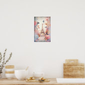 Poster Papillons et Fleurs de la Tour Eiffel (Cuisine)