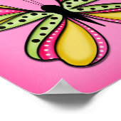 Poster Papillons et fleurs Pop Art (Coin)