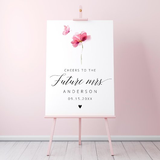 Poster Papillons Fête des mariées d'aquarelle florale
