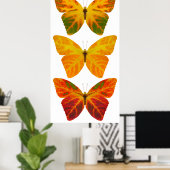 Poster Papillons feuille Aspen (Bureau à domicile)