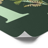 Poster Papillons Fleur Monogramme Initiale M Personnalisé (Coin)