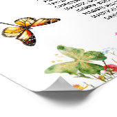 Poster Papillons fleur sauvage 24 Tables Siège Mariage (Coin)