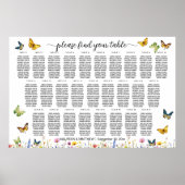 Poster Papillons fleur sauvage 27 Tables Siège Mariage (Devant)