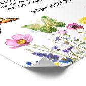 Poster Papillons fleur sauvage 6 Tables Siège Mariage (Coin)