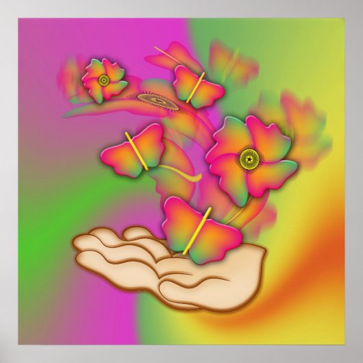 Poster Papillons & Fleurs (Devant)